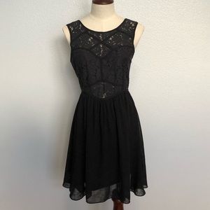 Black lace bodice dress